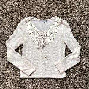 Lace front crop top